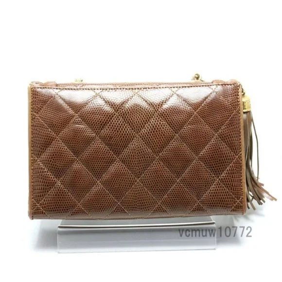 Authentic Rare  Chanel lizard chain shoulder bag - Picture 2 of 11